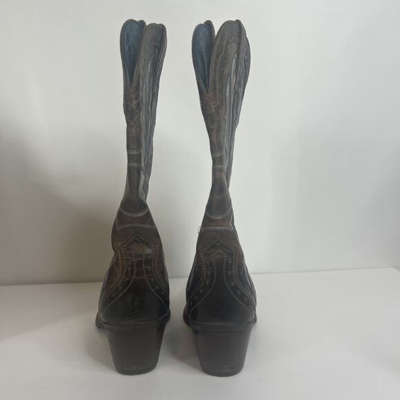 Rustic Western Leather Ankle Boots - Picture 5 of 12